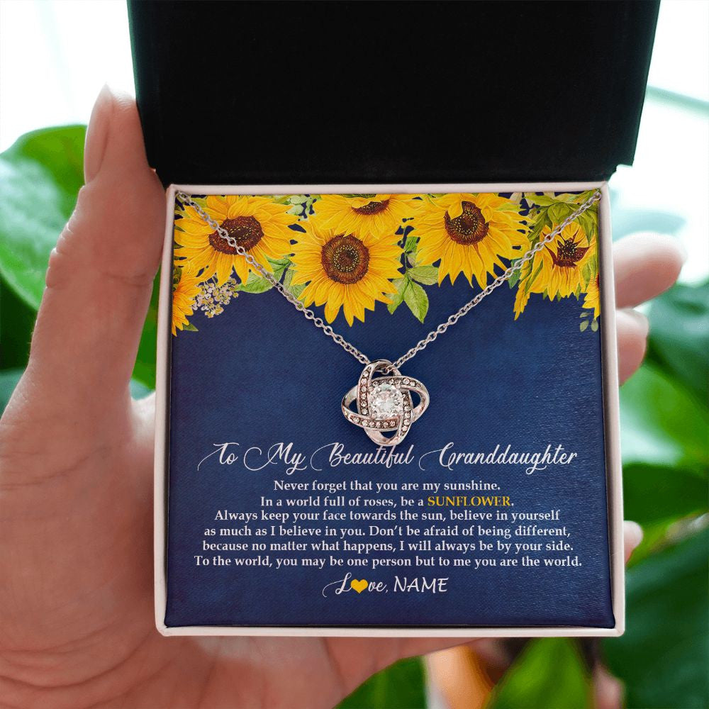 Personalized To My Beautiful Granddaughter Necklace From Grandma Nana Be A Sunflower My Sunshine Granddaughter Birthday Customized Gift Box Message Card