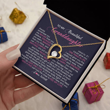 Personalized To My Beautiful Granddaughter Necklace From Grandma Nana Feel My Love Granddaughter Birthday Graduation Christmas Customized Gift Box Message Card