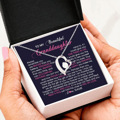 Personalized To My Beautiful Granddaughter Necklace From Grandma Nana Feel My Love Granddaughter Birthday Graduation Christmas Customized Gift Box Message Card