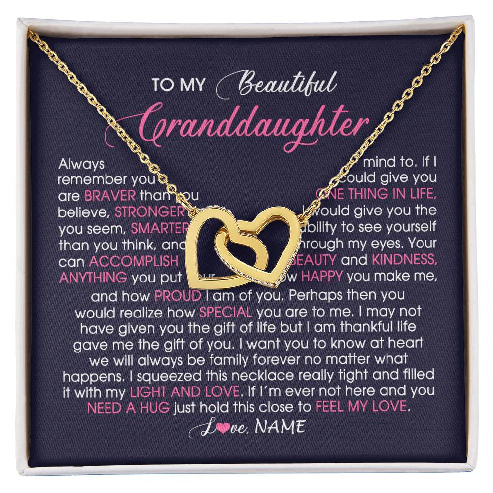 Personalized To My Beautiful Granddaughter Necklace From Grandma Nana Feel My Love Granddaughter Birthday Graduation Christmas Customized Gift Box Message Card
