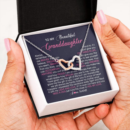 Personalized To My Beautiful Granddaughter Necklace From Grandma Nana Feel My Love Granddaughter Birthday Graduation Christmas Customized Gift Box Message Card
