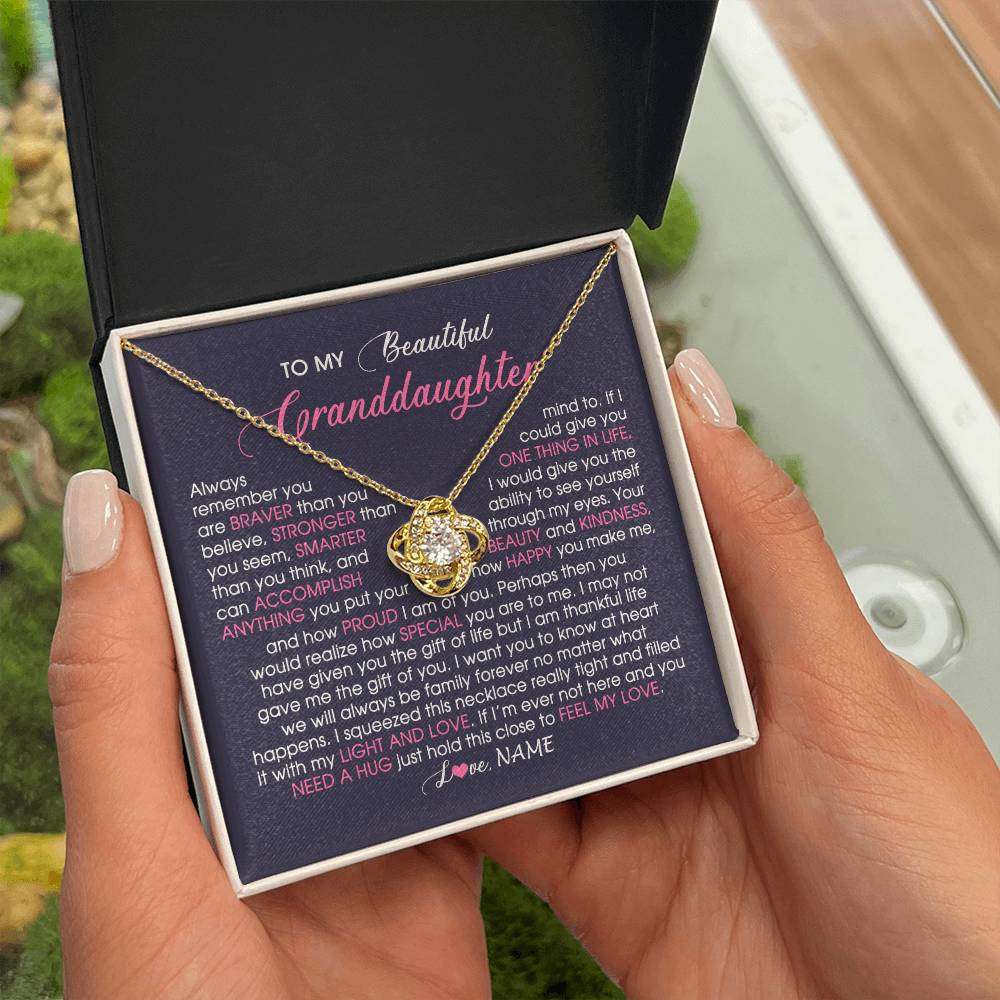 Personalized To My Beautiful Granddaughter Necklace From Grandma Nana Feel My Love Granddaughter Birthday Graduation Christmas Customized Gift Box Message Card