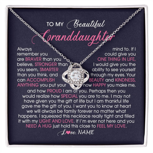 Personalized To My Beautiful Granddaughter Necklace From Grandma Nana Feel My Love Granddaughter Birthday Graduation Christmas Customized Gift Box Message Card