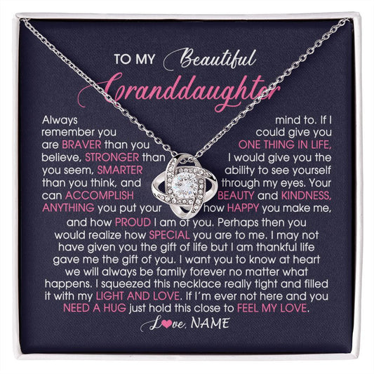 Personalized To My Beautiful Granddaughter Necklace From Grandma Nana Feel My Love Granddaughter Birthday Graduation Christmas Customized Gift Box Message Card
