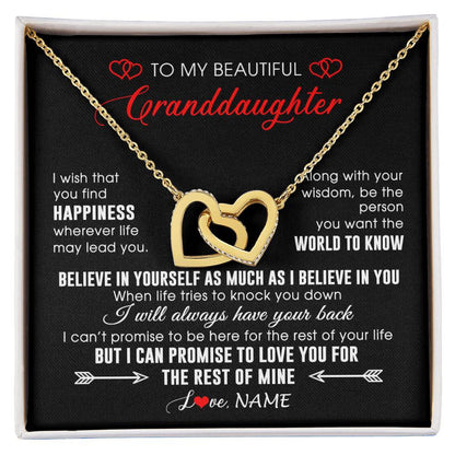 Personalized To My Beautiful Granddaughter Necklace From Grandma Papa Happiness Wherever Life Birthday Graduation Christmas Customized Gift Box Message Card