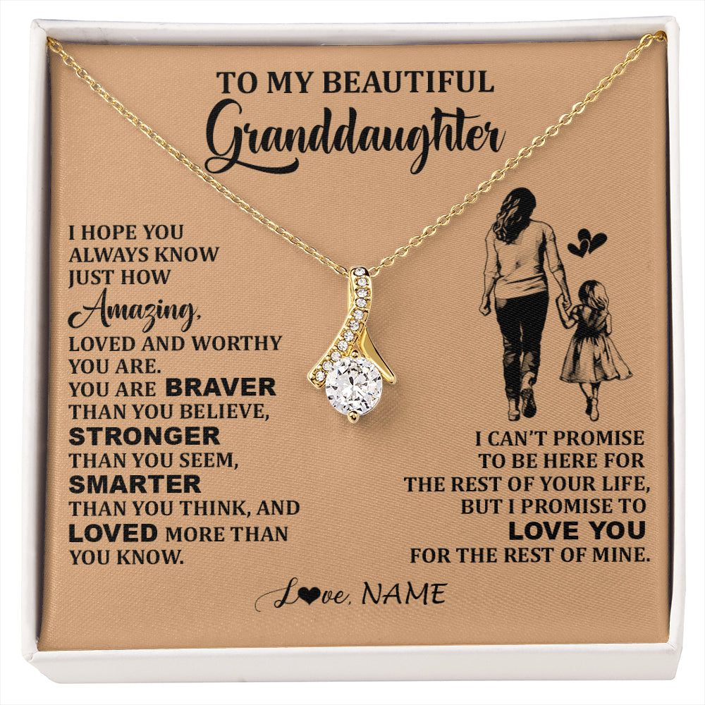 Personalized To My Beautiful Granddaughter Necklace From Grandma Promise To Love You Granddaughter Birthday Jewelry Christmas Customized Gift Box Message Card