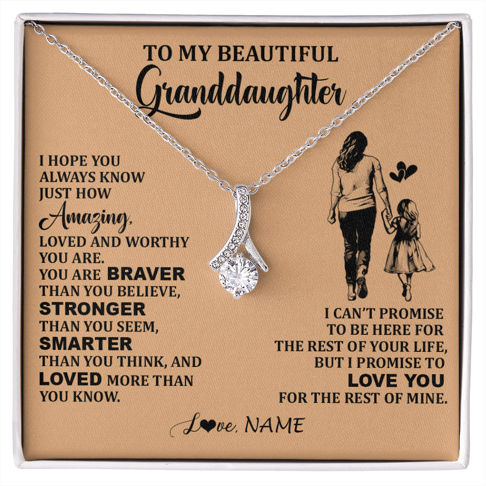Personalized To My Beautiful Granddaughter Necklace From Grandma Promise To Love You Granddaughter Birthday Jewelry Christmas Customized Gift Box Message Card