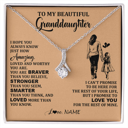 Personalized To My Beautiful Granddaughter Necklace From Grandma Promise To Love You Granddaughter Birthday Jewelry Christmas Customized Gift Box Message Card