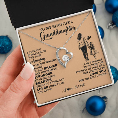 Personalized To My Beautiful Granddaughter Necklace From Grandma Promise To Love You Granddaughter Birthday Jewelry Christmas Customized Gift Box Message Card