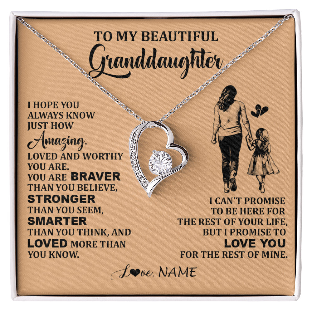 Personalized To My Beautiful Granddaughter Necklace From Grandma Promise To Love You Granddaughter Birthday Jewelry Christmas Customized Gift Box Message Card