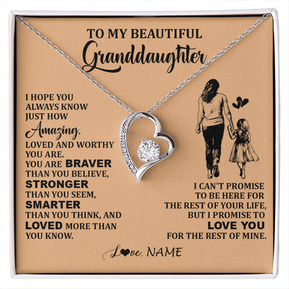 Personalized To My Beautiful Granddaughter Necklace From Grandma Promise To Love You Granddaughter Birthday Jewelry Christmas Customized Gift Box Message Card