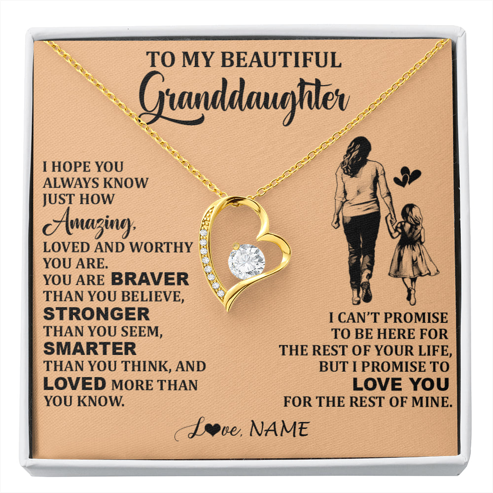 Personalized To My Beautiful Granddaughter Necklace From Grandma Promise To Love You Granddaughter Birthday Jewelry Christmas Customized Gift Box Message Card