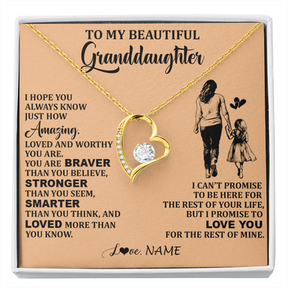 Personalized To My Beautiful Granddaughter Necklace From Grandma Promise To Love You Granddaughter Birthday Jewelry Christmas Customized Gift Box Message Card