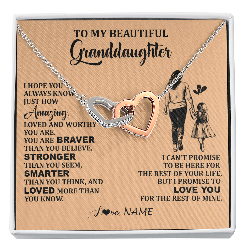 Personalized To My Beautiful Granddaughter Necklace From Grandma Promise To Love You Granddaughter Birthday Jewelry Christmas Customized Gift Box Message Card