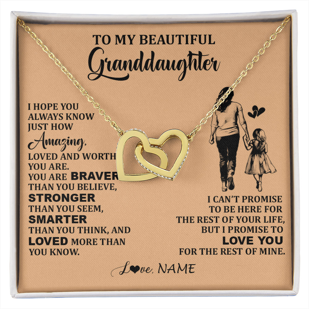 Personalized To My Beautiful Granddaughter Necklace From Grandma Promise To Love You Granddaughter Birthday Jewelry Christmas Customized Gift Box Message Card