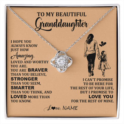 Personalized To My Beautiful Granddaughter Necklace From Grandma Promise To Love You Granddaughter Birthday Jewelry Christmas Customized Gift Box Message Card