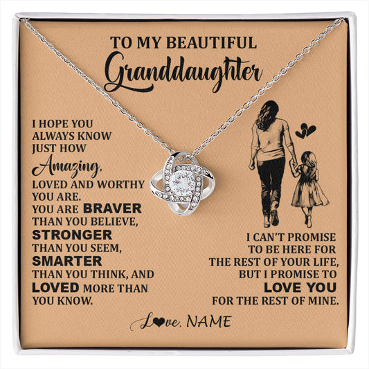 Personalized To My Beautiful Granddaughter Necklace From Grandma Promise To Love You Granddaughter Birthday Jewelry Christmas Customized Gift Box Message Card