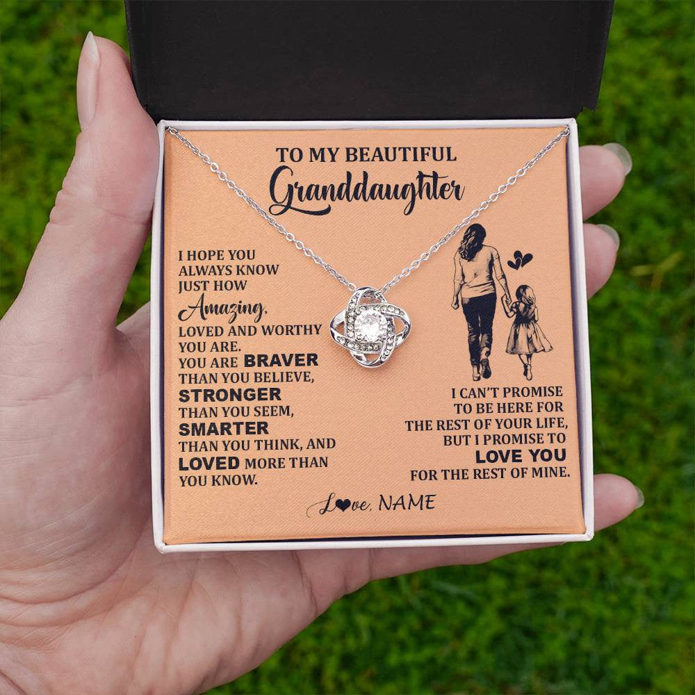 Personalized To My Beautiful Granddaughter Necklace From Grandma Promise To Love You Granddaughter Birthday Jewelry Christmas Customized Gift Box Message Card