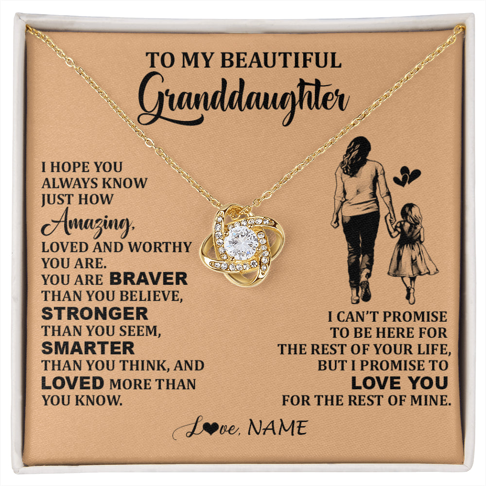 Personalized To My Beautiful Granddaughter Necklace From Grandma Promise To Love You Granddaughter Birthday Jewelry Christmas Customized Gift Box Message Card