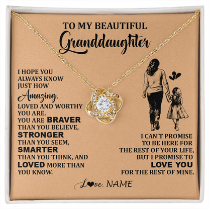 Personalized To My Beautiful Granddaughter Necklace From Grandma Promise To Love You Granddaughter Birthday Jewelry Christmas Customized Gift Box Message Card