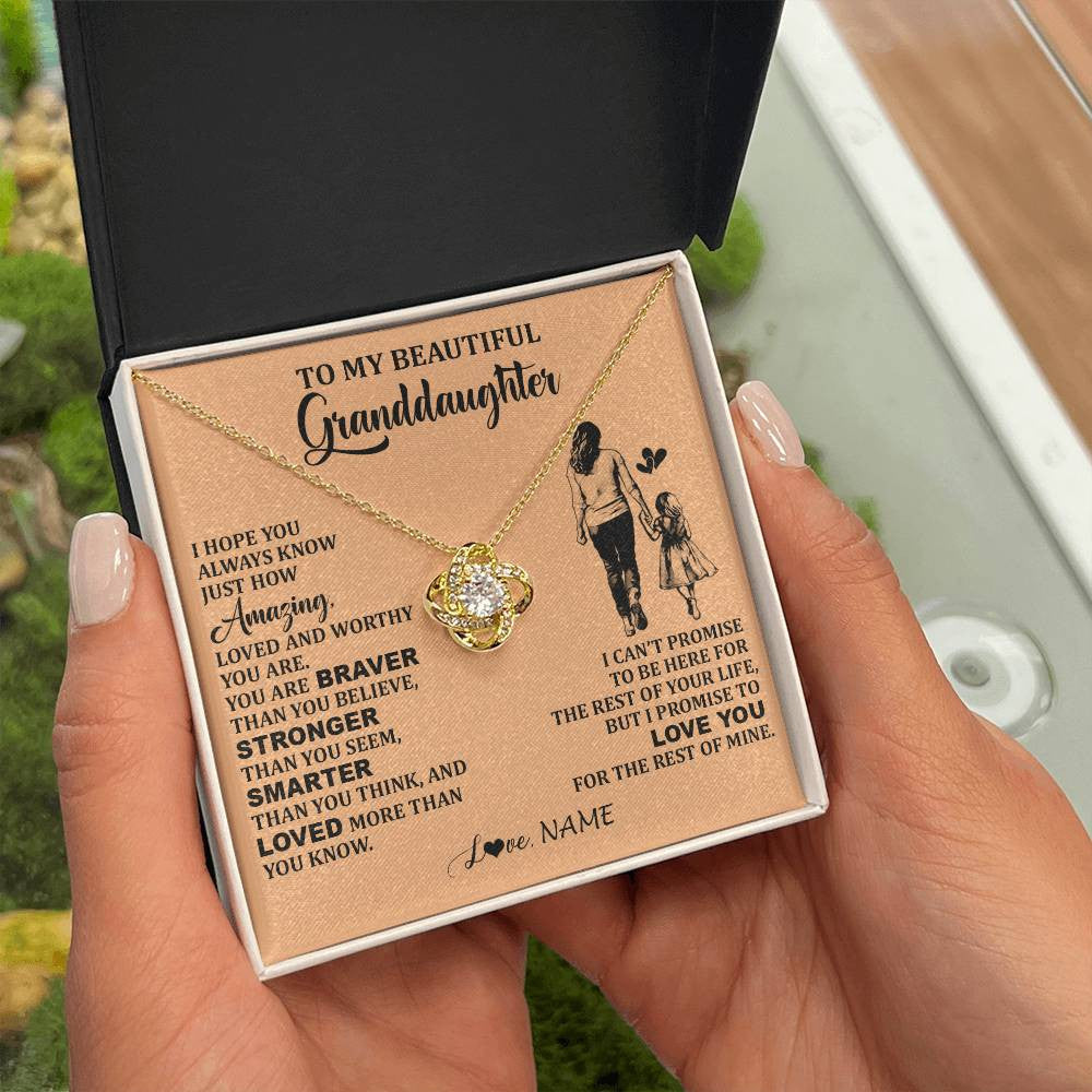 Personalized To My Beautiful Granddaughter Necklace From Grandma Promise To Love You Granddaughter Birthday Jewelry Christmas Customized Gift Box Message Card