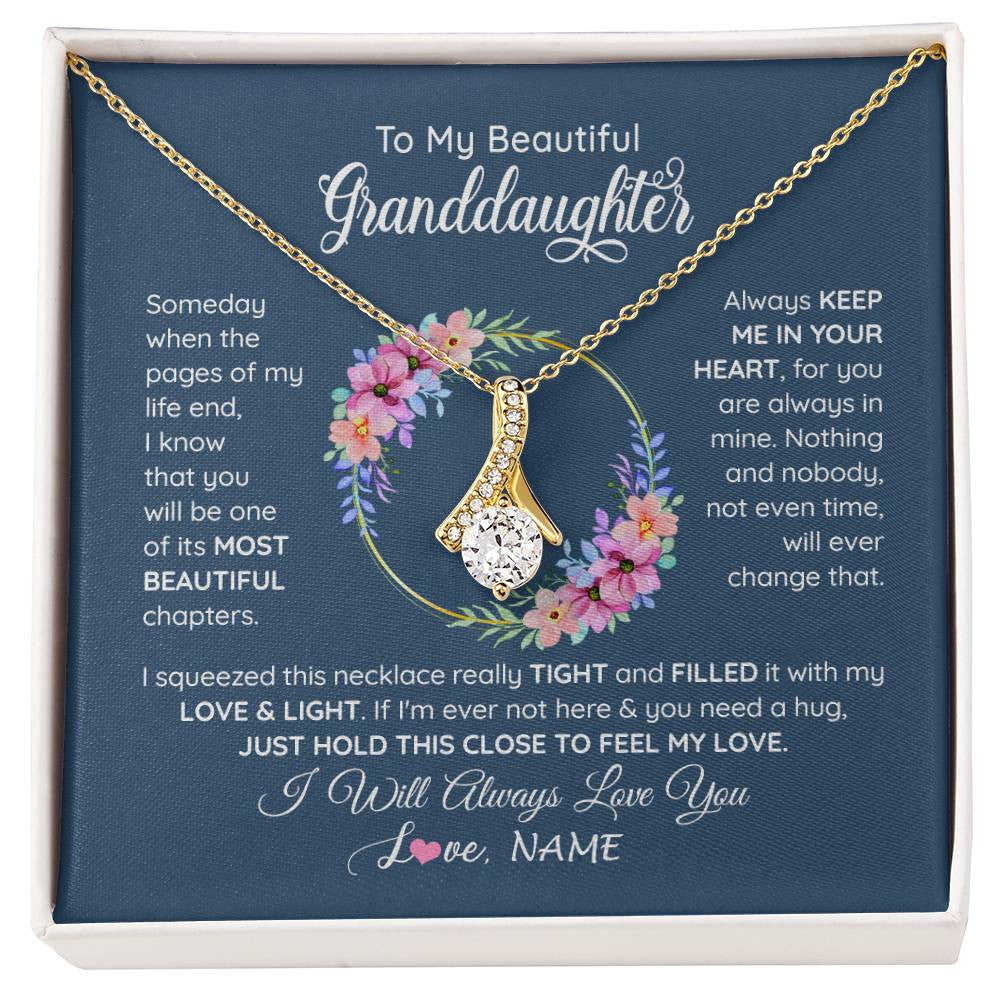 Personalized To My Beautiful Granddaughter Necklace From Grandma Someday When The Pages Granddaughter Birthday Christmas Customized Gift Box Message Card