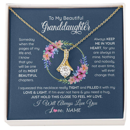 Personalized To My Beautiful Granddaughter Necklace From Grandma Someday When The Pages Granddaughter Birthday Christmas Customized Gift Box Message Card