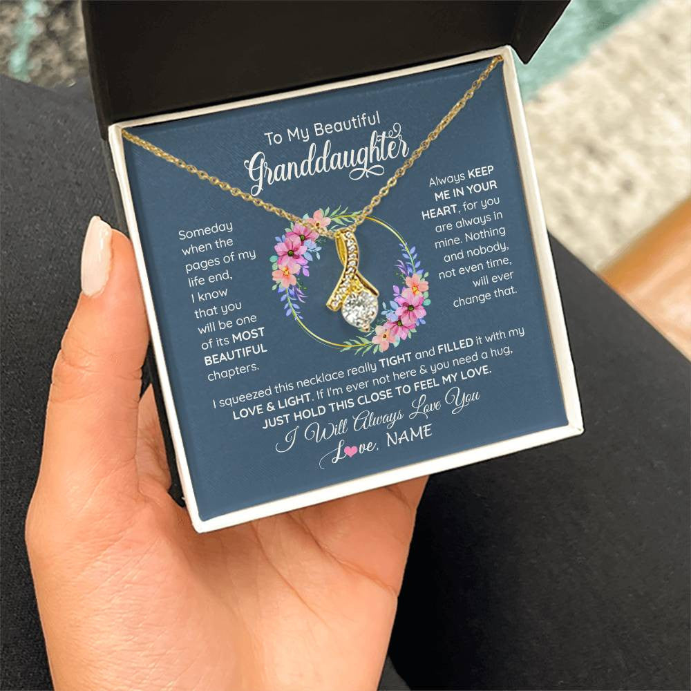 Personalized To My Beautiful Granddaughter Necklace From Grandma Someday When The Pages Granddaughter Birthday Christmas Customized Gift Box Message Card