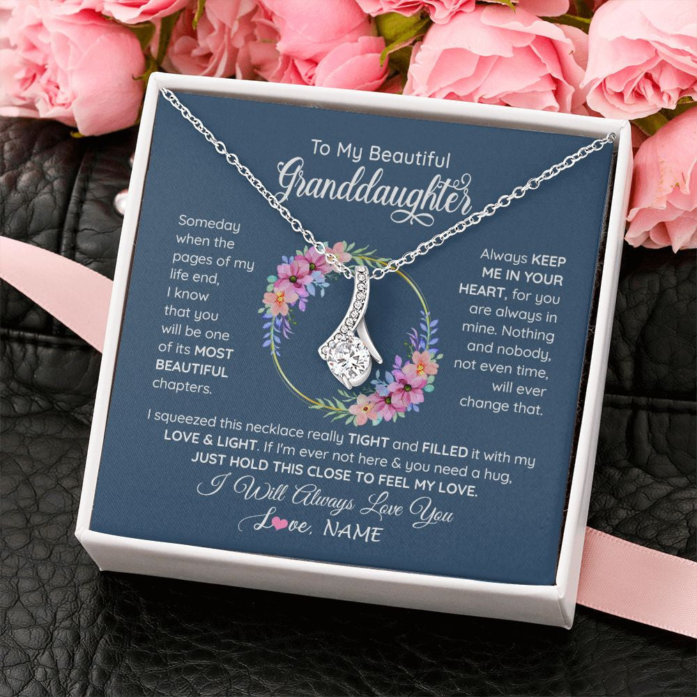 Personalized To My Beautiful Granddaughter Necklace From Grandma Someday When The Pages Granddaughter Birthday Christmas Customized Gift Box Message Card
