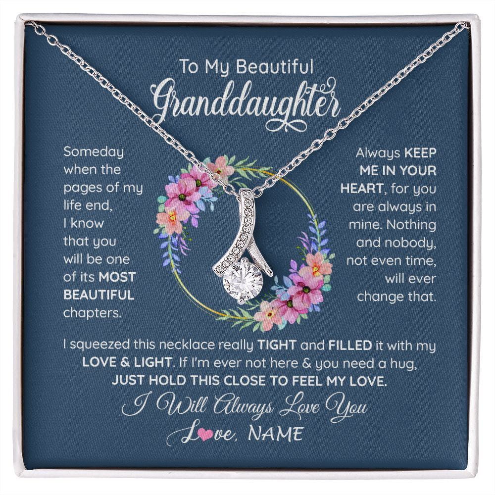 Personalized To My Beautiful Granddaughter Necklace From Grandma Someday When The Pages Granddaughter Birthday Christmas Customized Gift Box Message Card