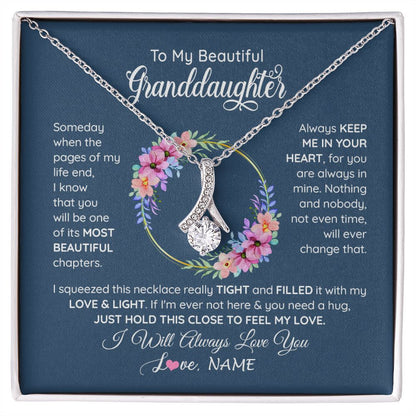 Personalized To My Beautiful Granddaughter Necklace From Grandma Someday When The Pages Granddaughter Birthday Christmas Customized Gift Box Message Card