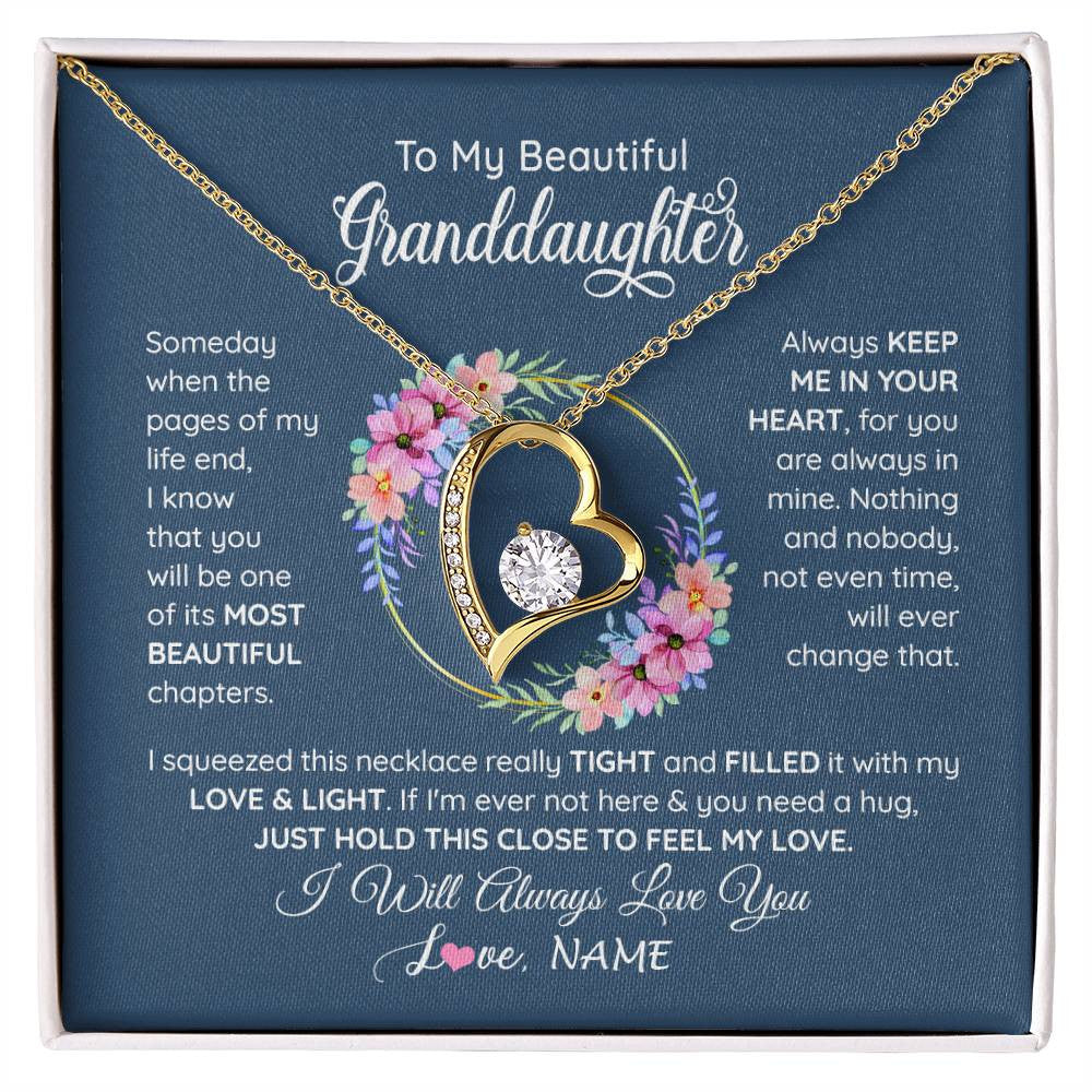 Personalized To My Beautiful Granddaughter Necklace From Grandma Someday When The Pages Granddaughter Birthday Christmas Customized Gift Box Message Card
