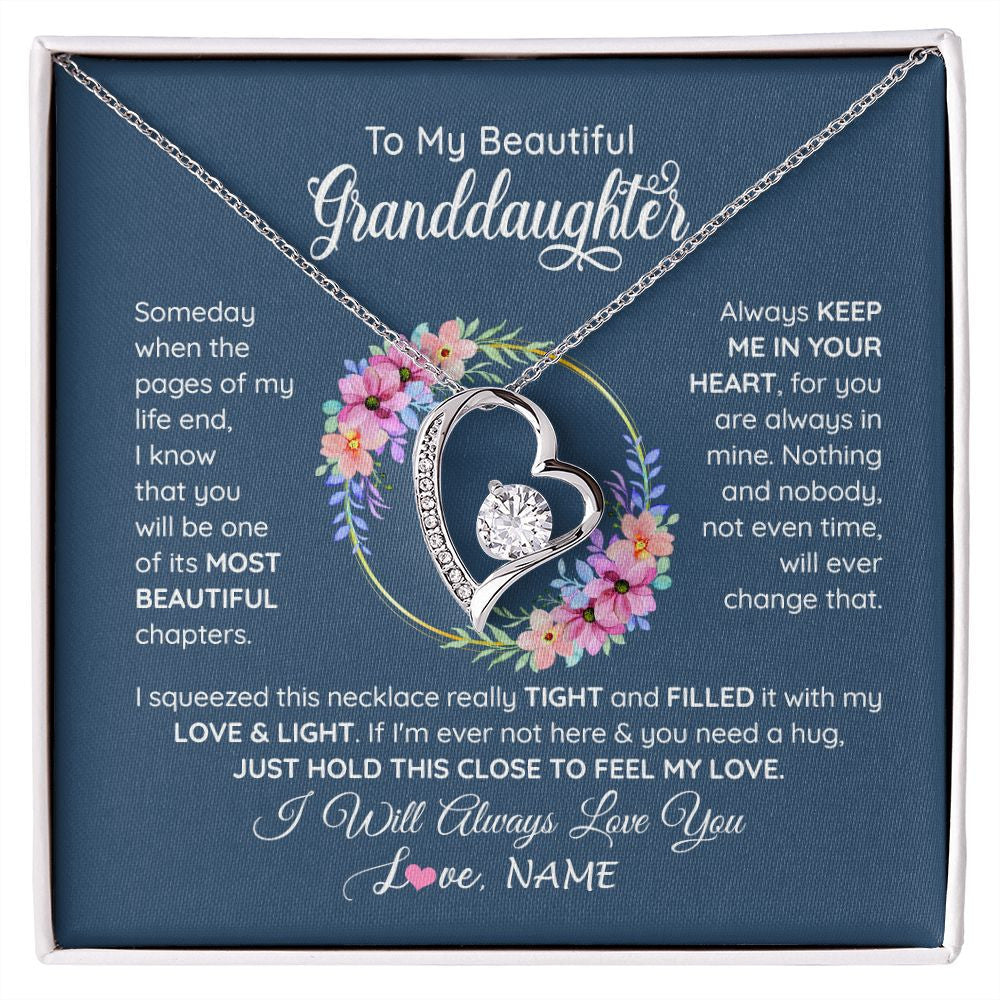 Personalized To My Beautiful Granddaughter Necklace From Grandma Someday When The Pages Granddaughter Birthday Christmas Customized Gift Box Message Card