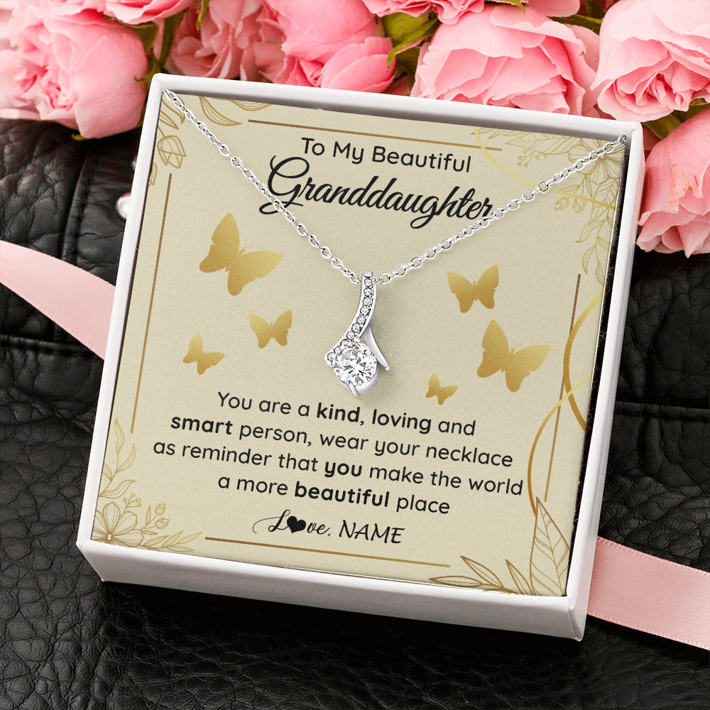 Personalized To My Beautiful Granddaughter Necklace From Grandma You Are A Kind Loving Granddaughter Birthday Christmas Customized Gift Box Message Card