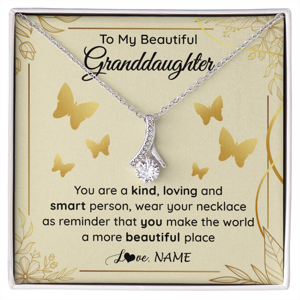 Personalized To My Beautiful Granddaughter Necklace From Grandma You Are A Kind Loving Granddaughter Birthday Christmas Customized Gift Box Message Card