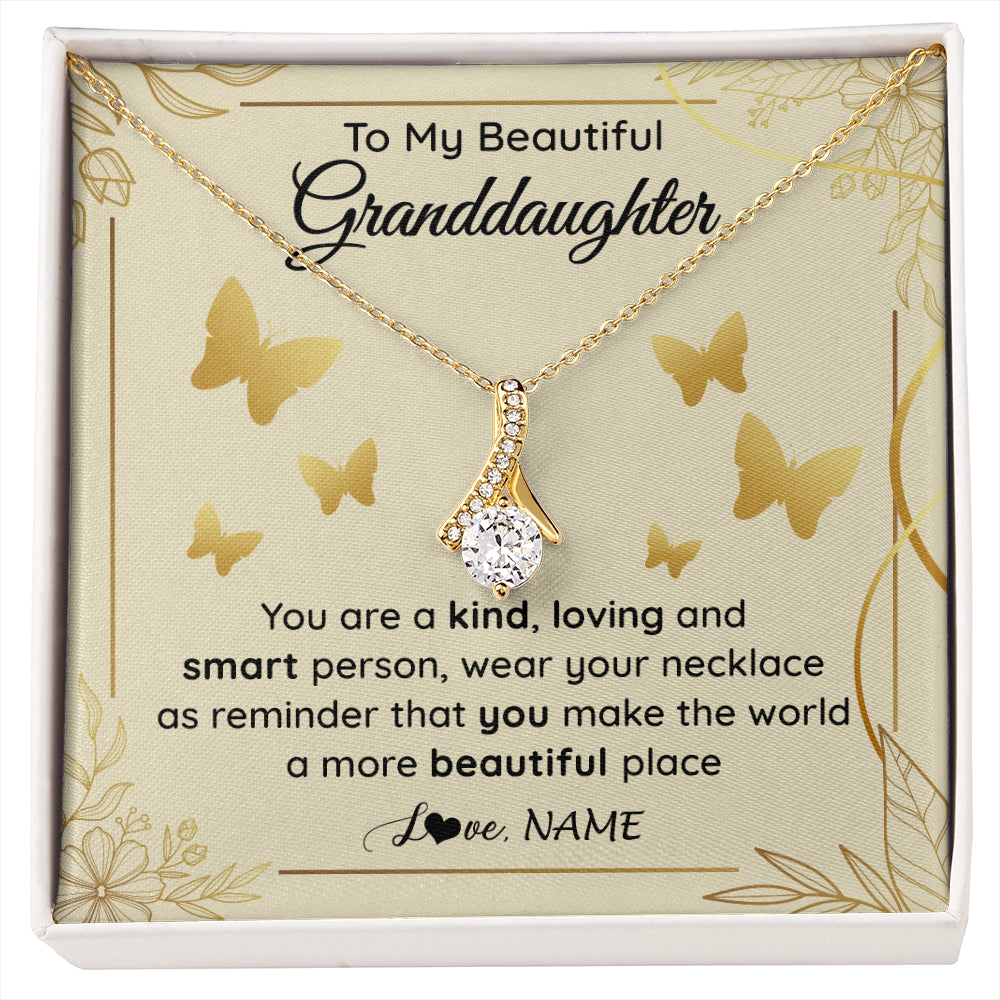 Personalized To My Beautiful Granddaughter Necklace From Grandma You Are A Kind Loving Granddaughter Birthday Christmas Customized Gift Box Message Card