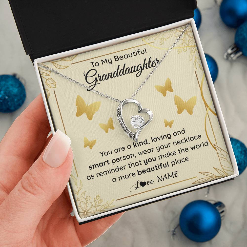 Personalized To My Beautiful Granddaughter Necklace From Grandma You Are A Kind Loving Granddaughter Birthday Christmas Customized Gift Box Message Card
