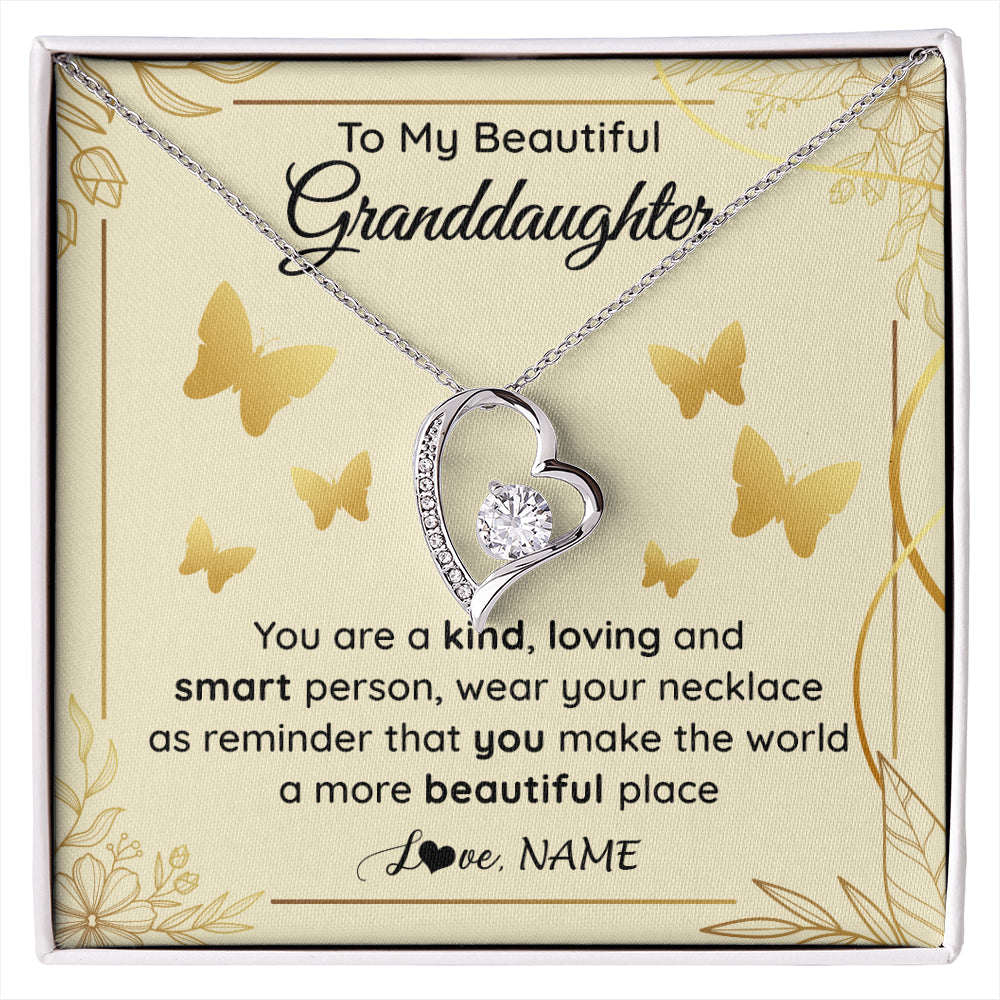 Personalized To My Beautiful Granddaughter Necklace From Grandma You Are A Kind Loving Granddaughter Birthday Christmas Customized Gift Box Message Card