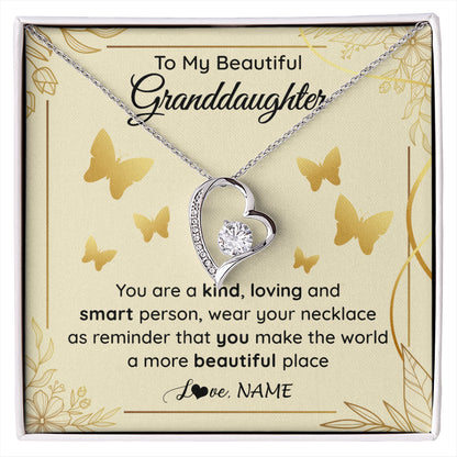 Personalized To My Beautiful Granddaughter Necklace From Grandma You Are A Kind Loving Granddaughter Birthday Christmas Customized Gift Box Message Card