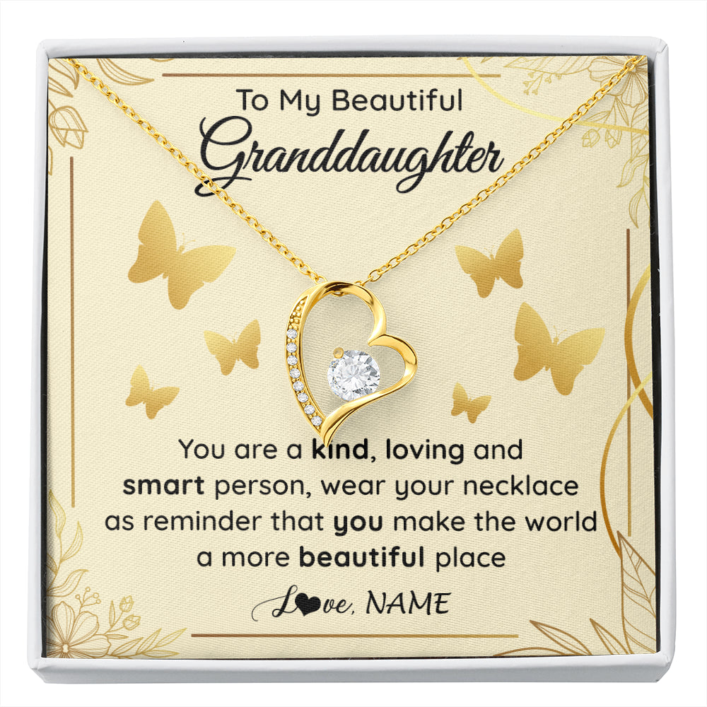 Personalized To My Beautiful Granddaughter Necklace From Grandma You Are A Kind Loving Granddaughter Birthday Christmas Customized Gift Box Message Card