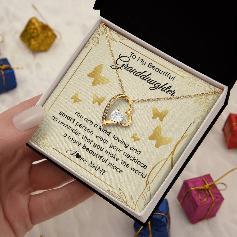 Personalized To My Beautiful Granddaughter Necklace From Grandma You Are A Kind Loving Granddaughter Birthday Christmas Customized Gift Box Message Card