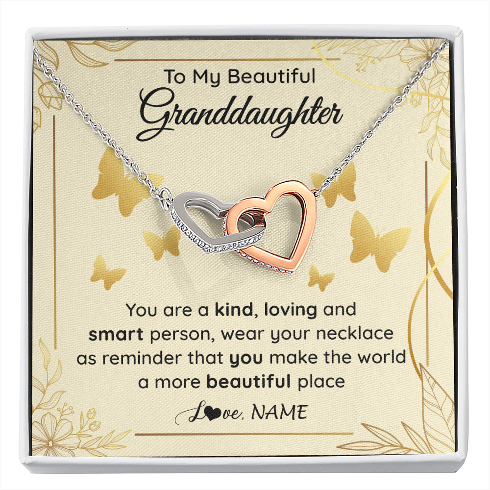 Personalized To My Beautiful Granddaughter Necklace From Grandma You Are A Kind Loving Granddaughter Birthday Christmas Customized Gift Box Message Card