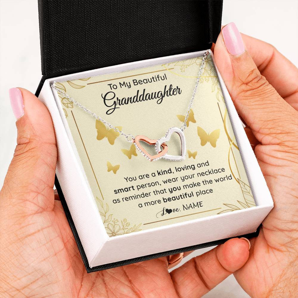 Personalized To My Beautiful Granddaughter Necklace From Grandma You Are A Kind Loving Granddaughter Birthday Christmas Customized Gift Box Message Card