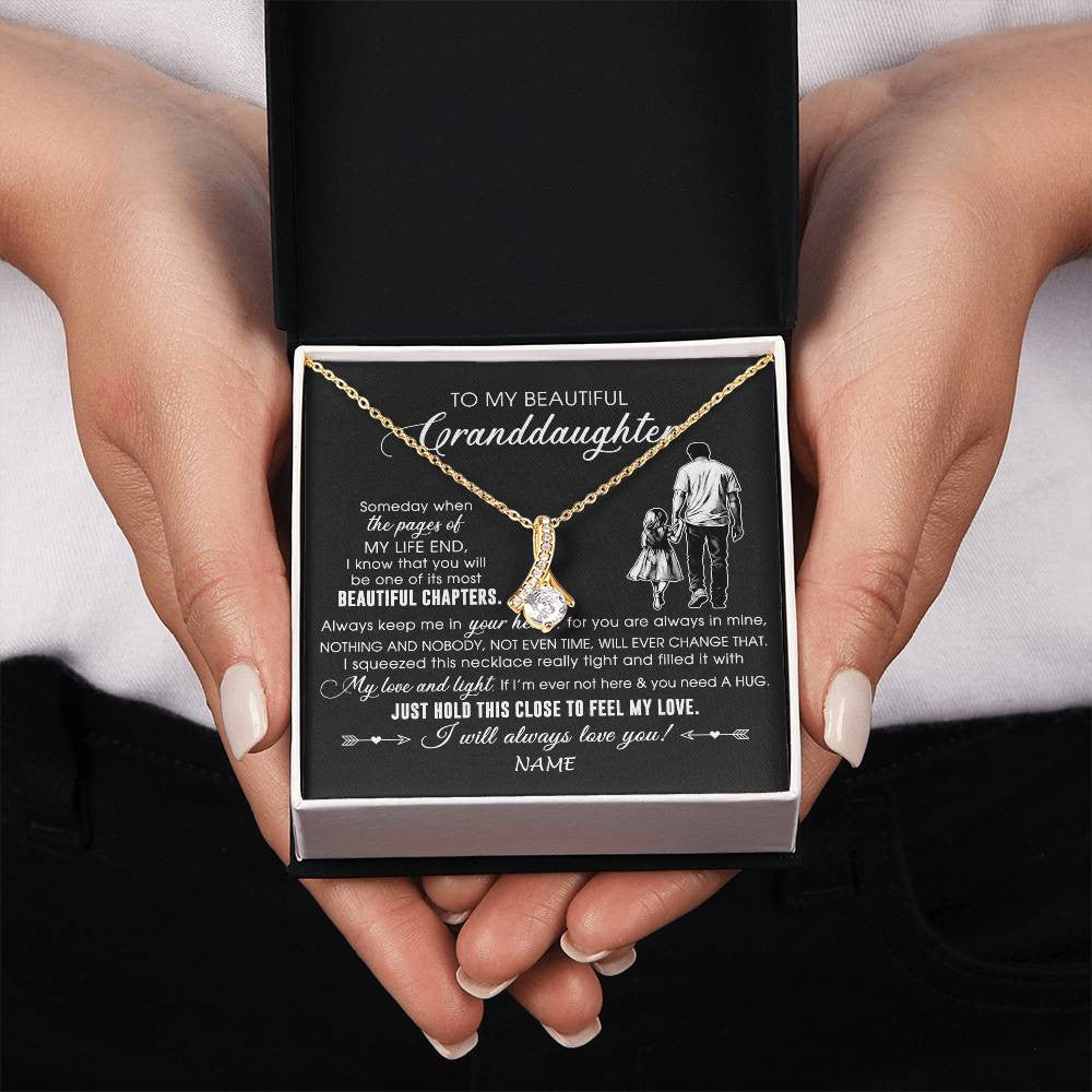 Personalized To My Beautiful Granddaughter Necklace From Grandpa Always Love You Granddaughter Birthday Graduation Christmas Customized Gift Box Message Card