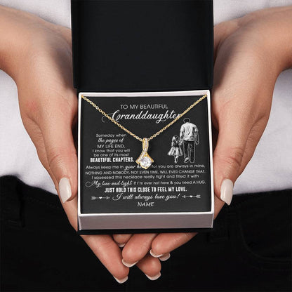 Personalized To My Beautiful Granddaughter Necklace From Grandpa Always Love You Granddaughter Birthday Graduation Christmas Customized Gift Box Message Card