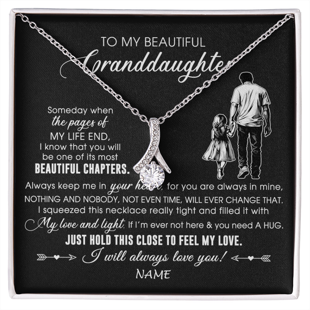 Personalized To My Beautiful Granddaughter Necklace From Grandpa Always Love You Granddaughter Birthday Graduation Christmas Customized Gift Box Message Card