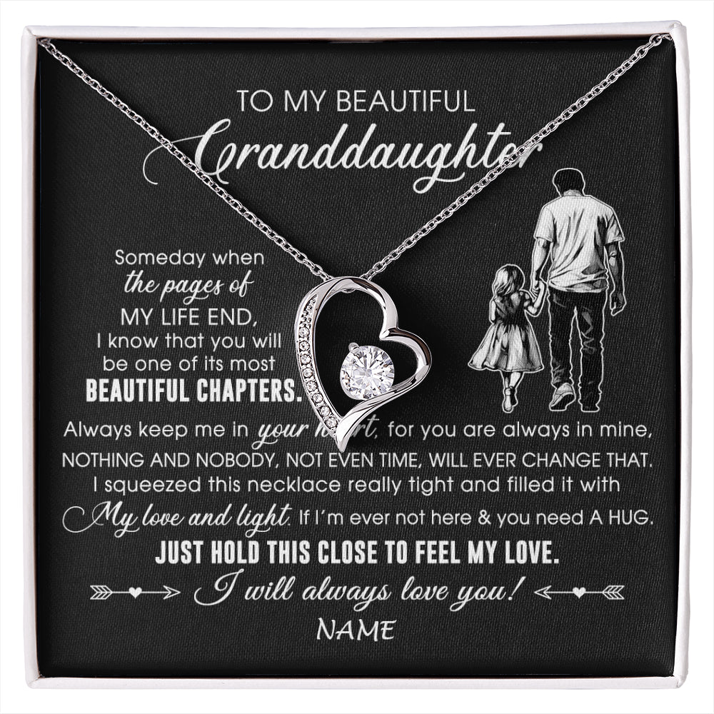 Personalized To My Beautiful Granddaughter Necklace From Grandpa Always Love You Granddaughter Birthday Graduation Christmas Customized Gift Box Message Card