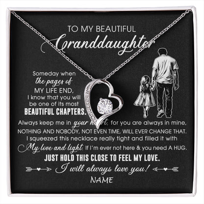 Personalized To My Beautiful Granddaughter Necklace From Grandpa Always Love You Granddaughter Birthday Graduation Christmas Customized Gift Box Message Card