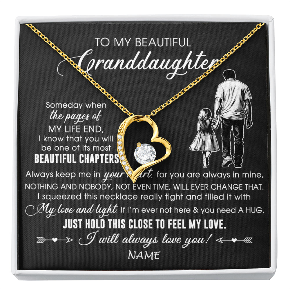 Personalized To My Beautiful Granddaughter Necklace From Grandpa Always Love You Granddaughter Birthday Graduation Christmas Customized Gift Box Message Card