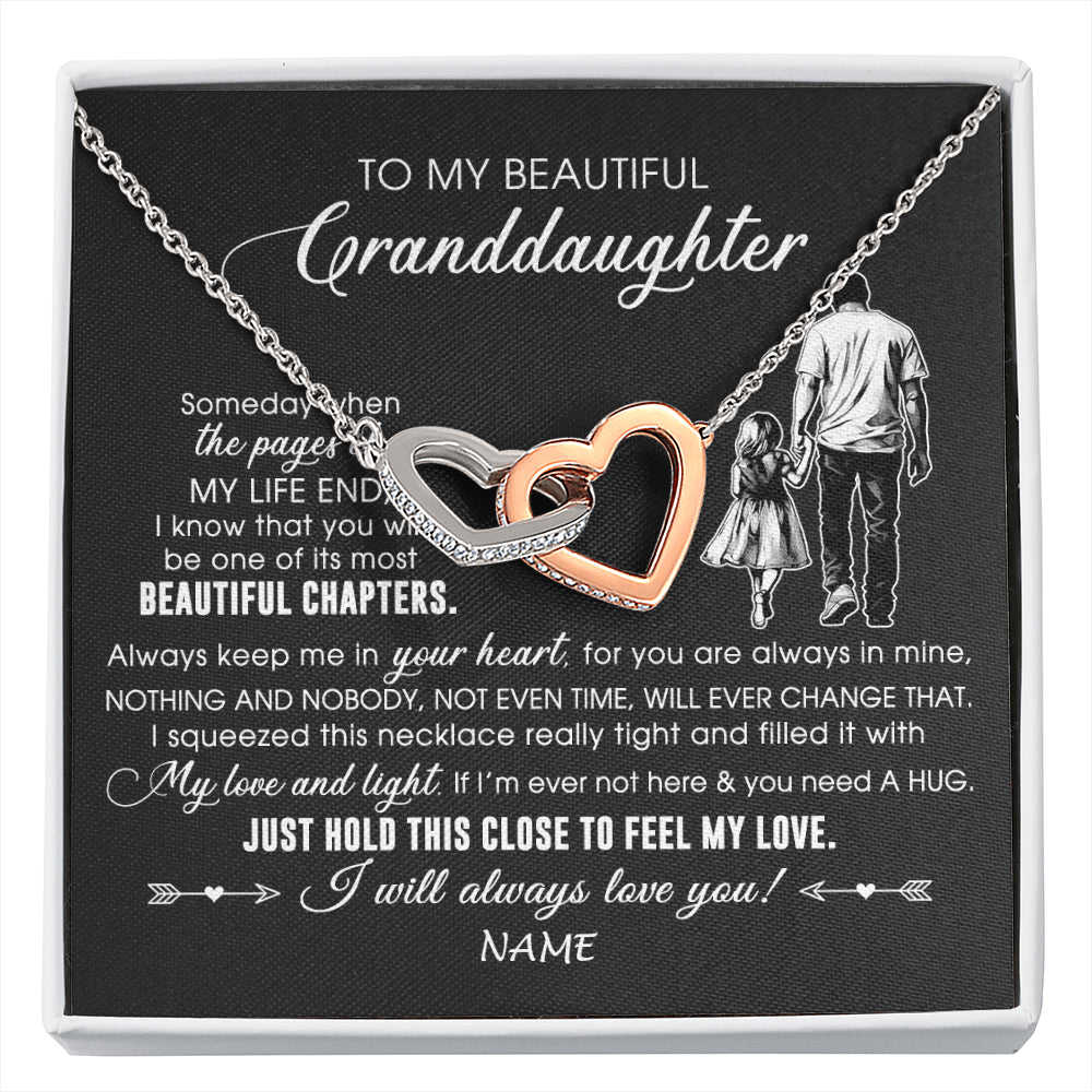 Personalized To My Beautiful Granddaughter Necklace From Grandpa Always Love You Granddaughter Birthday Graduation Christmas Customized Gift Box Message Card